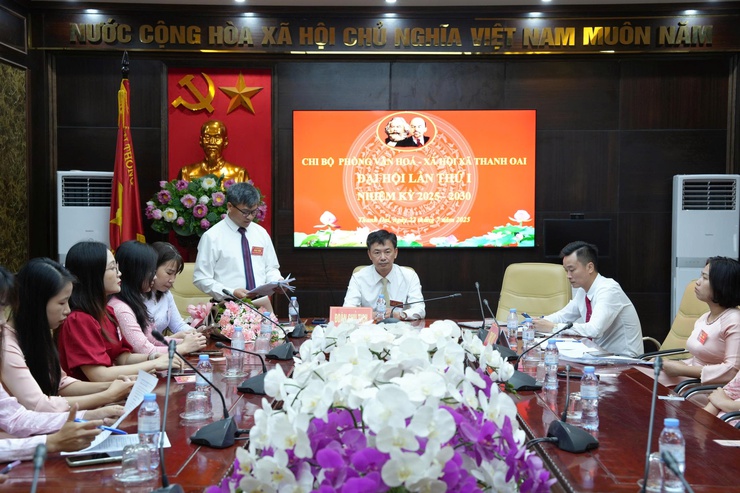 Đại hội Chi bộ phòng Văn hóa xã hội xã Thanh Oai lần thứ nhất, nhiệm kỳ 2025-2030- Ảnh 1.