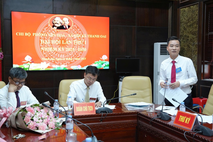 Đại hội Chi bộ phòng Văn hóa xã hội xã Thanh Oai lần thứ nhất, nhiệm kỳ 2025-2030- Ảnh 3.
