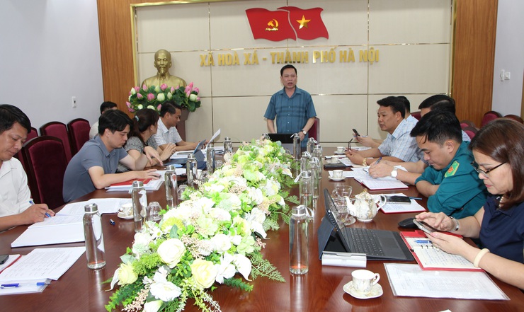 Tiểu ban phục vụ Đại hội Đảng bộ xã Hòa Xá lần thứ I họp triển khai nhiệm vụ tổ chức Đại hội- Ảnh 1.