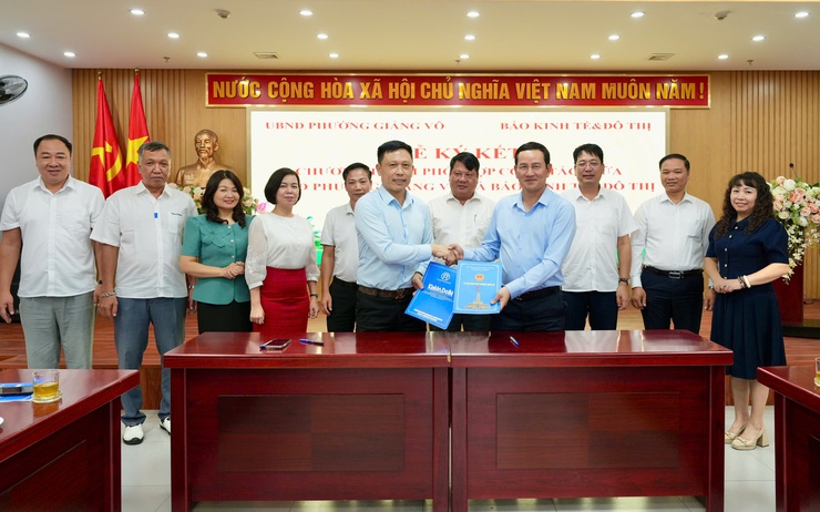 Phường Giảng Võ ký kết chương trình phối hợp công tác với Báo Kinh tế & Đô thị- Ảnh 3.