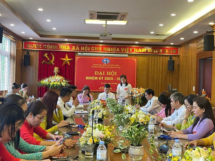 ĐẠI HỘI LẦN THỨ NHẤT CHI BỘ PHÒNG VH-XH XÃ SÓC SƠN THÀNH CÔNG TỐT ĐẸP!- Ảnh 4.