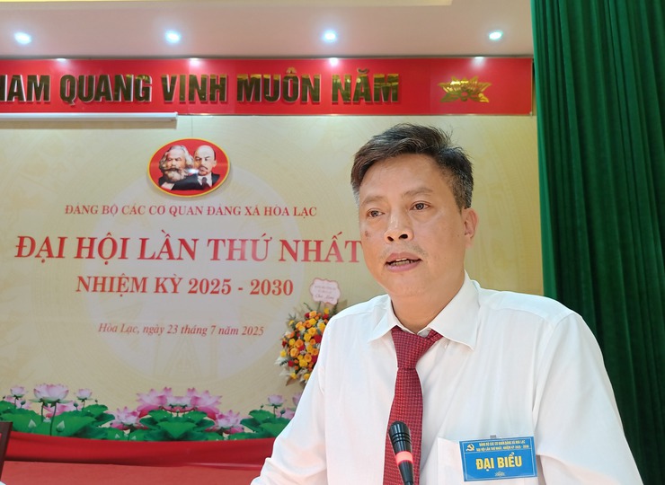 ĐẠI HỘI ĐẢNG BỘ CÁC CƠ QUAN ĐẢNG XÃ HÒA LẠC LẦN THỨ NHẤT, NHIỆM KỲ 2025–2030 THÀNH CÔNG TỐT ĐẸP- Ảnh 2.