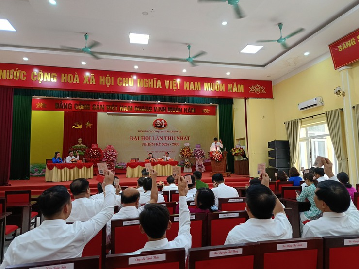 ĐẠI HỘI ĐẢNG BỘ CÁC CƠ QUAN ĐẢNG XÃ HÒA LẠC LẦN THỨ NHẤT, NHIỆM KỲ 2025–2030 THÀNH CÔNG TỐT ĐẸP- Ảnh 6.