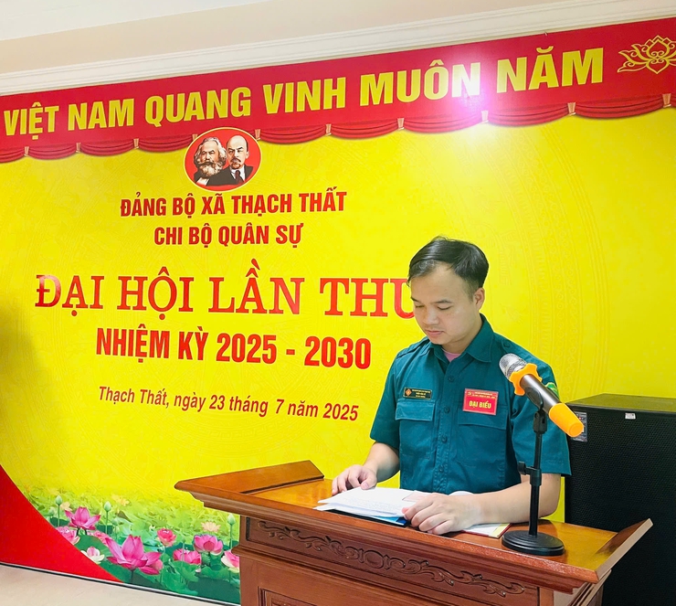 Đại hội Chi bộ Quân sự xã Thạch Thất nhiệm kỳ 2025 - 2030 thành công tốt đẹp- Ảnh 4.