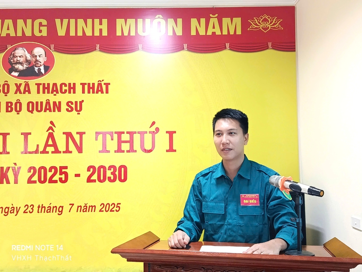 Đại hội Chi bộ Quân sự xã Thạch Thất nhiệm kỳ 2025 - 2030 thành công tốt đẹp- Ảnh 6.