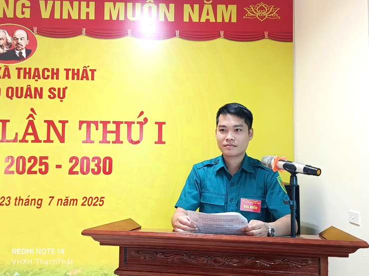 Đại hội Chi bộ Quân sự xã Thạch Thất nhiệm kỳ 2025 - 2030 thành công tốt đẹp- Ảnh 5.
