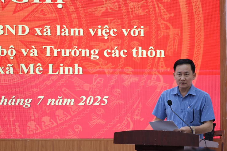 Chủ tịch UBND xã Mê Linh làm việc với hiệu trưởng các trường, Bí thư Chi bộ, trưởng các thôn0- Ảnh 4.