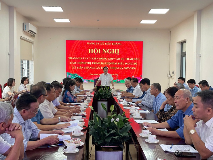 Đảng ủy xã Tiến Thắng tổ chức Hội nghị góp ý Dự thảo Báo cáo chính trị trình Đại hội Đảng bộ xã lần thứ I, nhiệm kỳ 2025–2030- Ảnh 1.