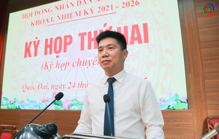Kỳ họp thứ 2 HĐND xã Quốc Oai khóa I, nhiệm kỳ 2021-2026 thành công tốt đẹp- Ảnh 5.
