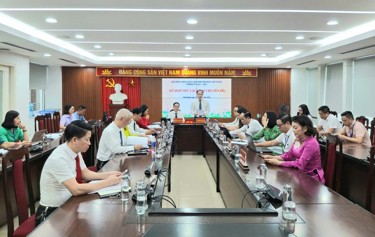Kỳ họp thứ hai (kỳ họp chuyên đề) Hội đồng nhân dân lâm thời phường Việt Hưng, nhiệm kỳ 2021-2026- Ảnh 2.