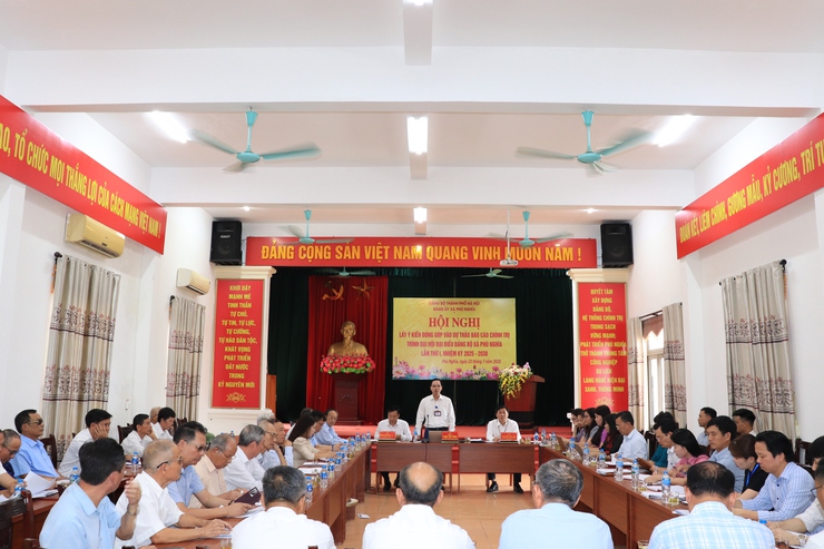 Đảng ủy xã Phú Nghĩa tổ chức Hội nghị lấy ý kiến đóng góp vào Dự thảo báo cáo chính trị trình Đại hội đại biểu Đảng bộ xã lần thứ nhất, nhiệm kỳ 2025 - 2030- Ảnh 1.