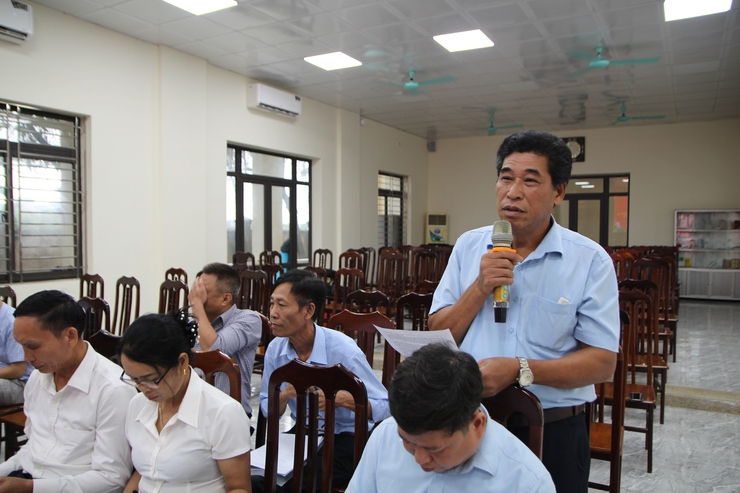 Hoà Xá tổ chức Hội nghị lấy ý kiến đóng góp vào dự thảo Báo cáo chính trị trình Đại hội Đảng bộ xã lần thứ I- Ảnh 6.