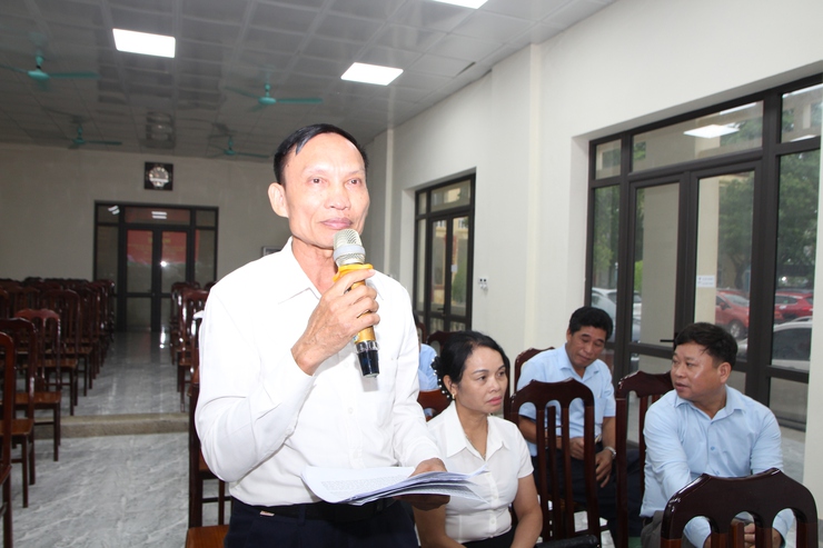 Hoà Xá tổ chức Hội nghị lấy ý kiến đóng góp vào dự thảo Báo cáo chính trị trình Đại hội Đảng bộ xã lần thứ I- Ảnh 7.