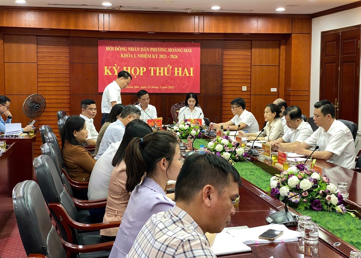 KỲ HỌP THỨ HAI HĐND PHƯỜNG HOÀNG MAI KHÓA I, 
NHIỆM KỲ 2021 – 2026- Ảnh 2.