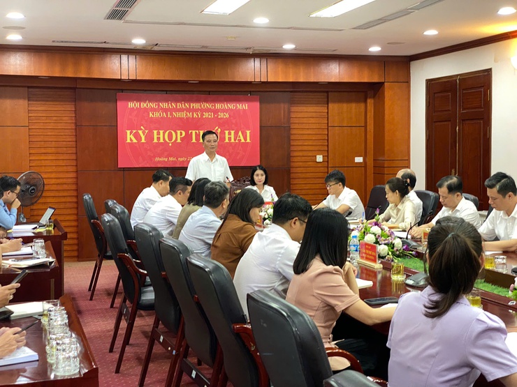KỲ HỌP THỨ HAI HĐND PHƯỜNG HOÀNG MAI KHÓA I, 
NHIỆM KỲ 2021 – 2026- Ảnh 1.
