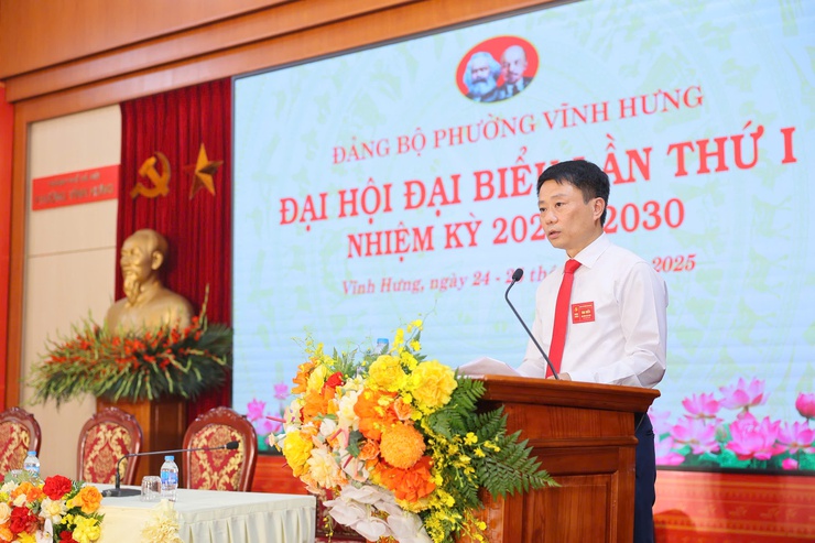 PHIÊN THỨ NHẤT ĐẠI HỘI ĐẠI BIỂU ĐẢNG BỘ PHƯỜNG VĨNH HƯNG LẦN THỨ I, NHIỆM KỲ 2025-2030- Ảnh 9.