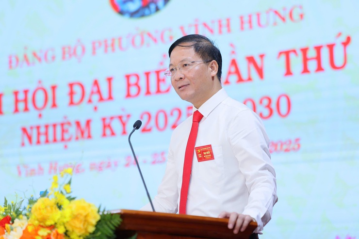 PHIÊN THỨ NHẤT ĐẠI HỘI ĐẠI BIỂU ĐẢNG BỘ PHƯỜNG VĨNH HƯNG LẦN THỨ I, NHIỆM KỲ 2025-2030- Ảnh 6.