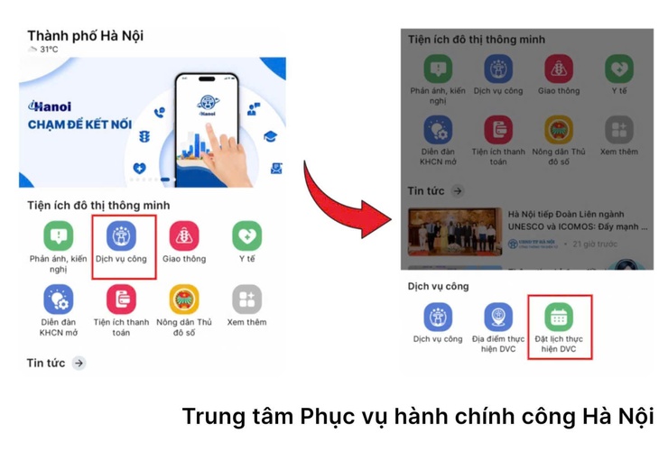 Các bước lấy số thứ tự trực tuyến trên ứng dụng iHanoi- Ảnh 1.