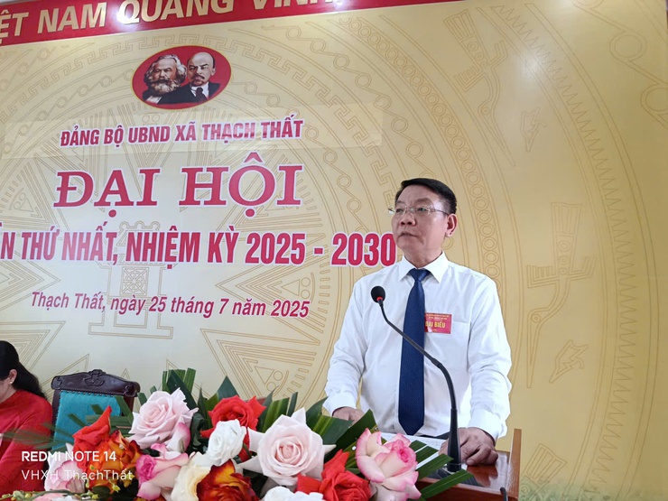 Đại hội Đảng bộ UBND xã Thạch Thất lần thứ Nhất, nhiệm kỳ 2025 - 2030: Dấu mốc quan trọng trong xây dựng chính quyền cơ sở vững mạnh, phục vụ Nhân dân.- Ảnh 3.
