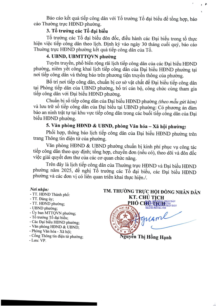 Thông báo về tiếp công dân của Thường trực HĐND và Đại biểu HĐND phường năm 2025.- Ảnh 2.