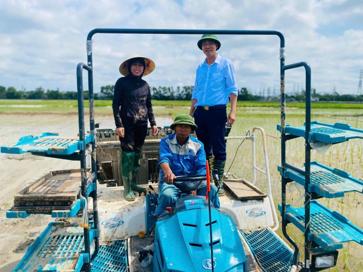 Hội viên nông dân xã Thư Lâm tích cực gieo cấy lúa vụ mùa năm 2025 đúng khung thời vụ- Ảnh 1.