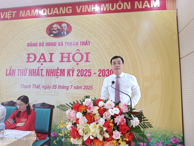 Đại hội Đảng bộ UBND xã Thạch Thất lần thứ Nhất, nhiệm kỳ 2025 - 2030: Dấu mốc quan trọng trong xây dựng chính quyền cơ sở vững mạnh, phục vụ Nhân dân.- Ảnh 2.