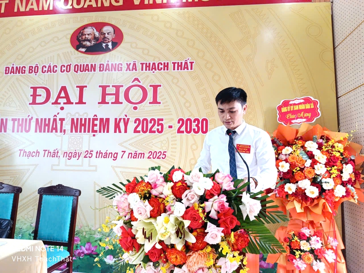 Đại hội Đảng bộ các cơ quan Đảng xã Thạch Thất lần thứ nhất, nhiệm kỳ 2025 - 2030: Đoàn kết - Dân chủ - Kỷ cương- Phát triển- Ảnh 5.