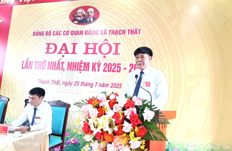 Đại hội Đảng bộ các cơ quan Đảng xã Thạch Thất lần thứ nhất, nhiệm kỳ 2025 - 2030: Đoàn kết - Dân chủ - Kỷ cương- Phát triển- Ảnh 3.