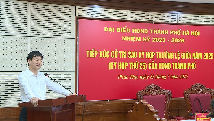Hội nghị tiếp xúc cử tri sau Kỳ họp thường lệ giữa năm (kỳ họp thứ 25) HĐND thành phố tại các xã Phúc Thọ, Phúc Lộc, Hát Môn- Ảnh 1.