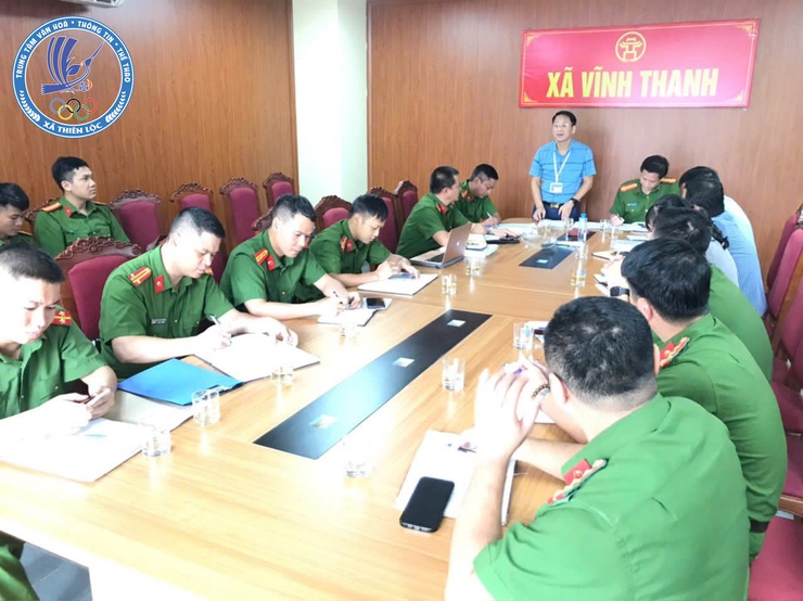 Đội Chữa cháy và CNCH khu vực số 3 tham mưu tổ chức làm việc, hướng dẫn UBND xã Thiên Lộc, UBND xã Vĩnh Thanh về việc triển khai thực hiện các nhiệm vụ trọng tâm, cấp bách về công tác PCCC và CNCH.- Ảnh 5.