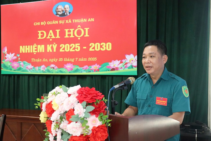 Đại hội Chi bộ Quân sự xã Thuận An lần thứ I, nhiệm kỳ 2025- 2030: Dấu mốc quan trọng trong công tác xây dựng lực lượng vũ trang địa phương- Ảnh 2.