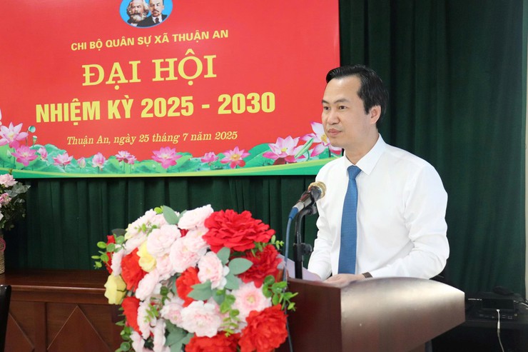 Đại hội Chi bộ Quân sự xã Thuận An lần thứ I, nhiệm kỳ 2025- 2030: Dấu mốc quan trọng trong công tác xây dựng lực lượng vũ trang địa phương- Ảnh 3.