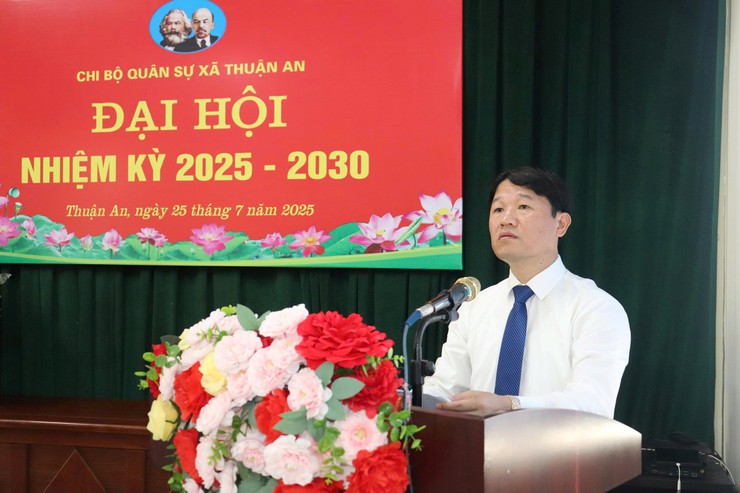 Đại hội Chi bộ Quân sự xã Thuận An lần thứ I, nhiệm kỳ 2025- 2030: Dấu mốc quan trọng trong công tác xây dựng lực lượng vũ trang địa phương- Ảnh 4.