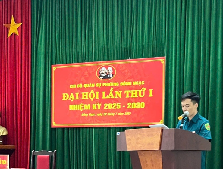 ĐẠI HỘI CHI BỘ QUÂN SỰ PHƯỜNG ĐÔNG NGẠC LẦN THỨ I,   NHIỆM KỲ 2025 – 2030- Ảnh 2.