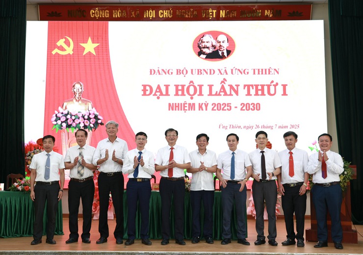 Đại hội Đảng bộ UBND xã Ứng Thiên lần thứ nhất, nhiệm kỳ 2025-2030- Ảnh 1.