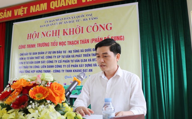 Xã Quốc Oai tổ chức hội nghị khởi công phần bổ sung công trình Trường Tiểu học Thạch Thán- Ảnh 4.