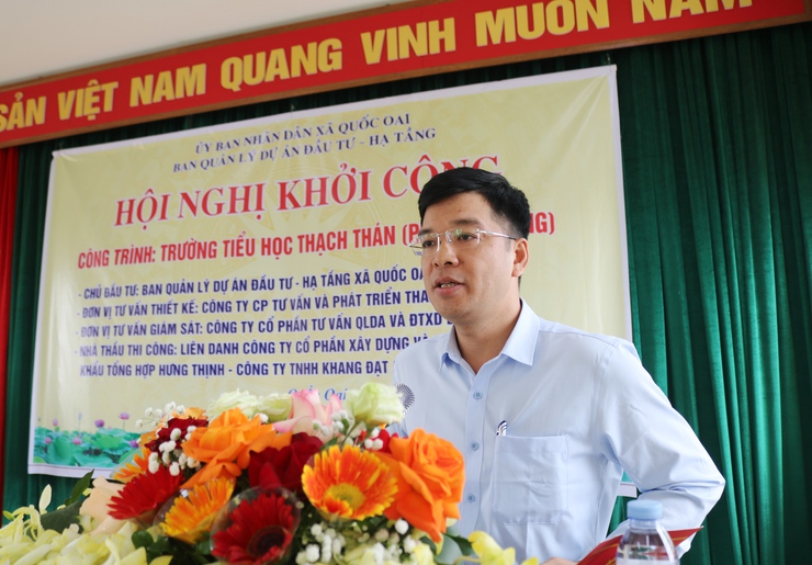 Xã Quốc Oai tổ chức hội nghị khởi công phần bổ sung công trình Trường Tiểu học Thạch Thán- Ảnh 6.