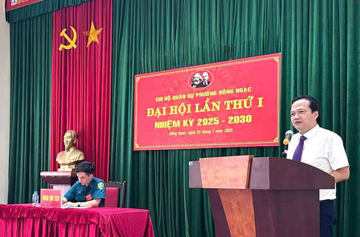 ĐẠI HỘI CHI BỘ QUÂN SỰ PHƯỜNG ĐÔNG NGẠC LẦN THỨ I,   NHIỆM KỲ 2025 – 2030- Ảnh 3.