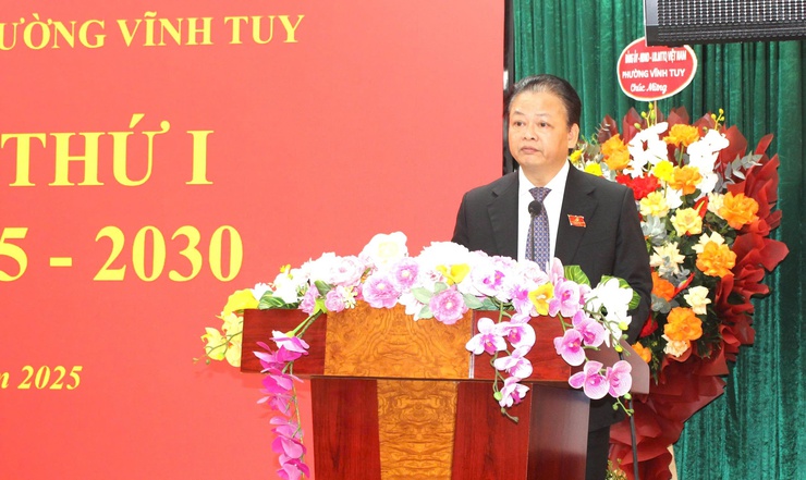 Đảng bộ UBND phường Vĩnh Tuy Tổ chức thành công Đại hội lần thứ I, nhiệm kỳ 2025 - 2030- Ảnh 2.