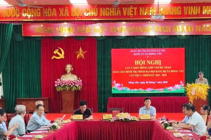 Đảng uỷ Xã Hồng Vân tổ chức hội nghị lấy ý kiến góp ý vào dự thảo Văn kiện Đại hội Đảng bộ xã lần thứ I, nhiệm kỳ 2025-2030- Ảnh 1.