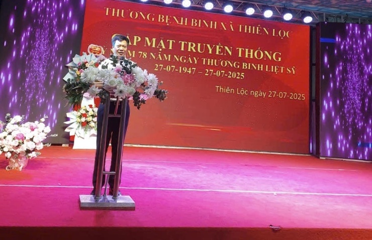 Tổ Thương - Bệnh binh xã Thiên Lộc gặp mặt truyền thống nhân kỷ niệm 78 năm Ngày Thương binh - Liệt sĩ (27/7/1947 – 27/7/2025)
- Ảnh 1.