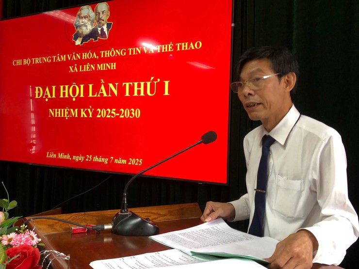 Đại hội Chi bộ Trung tâm Văn hóa - Thông tin và Thể thao xã Liên Minh lần thứ I, nhiệm kỳ 2025-2030- Ảnh 2.