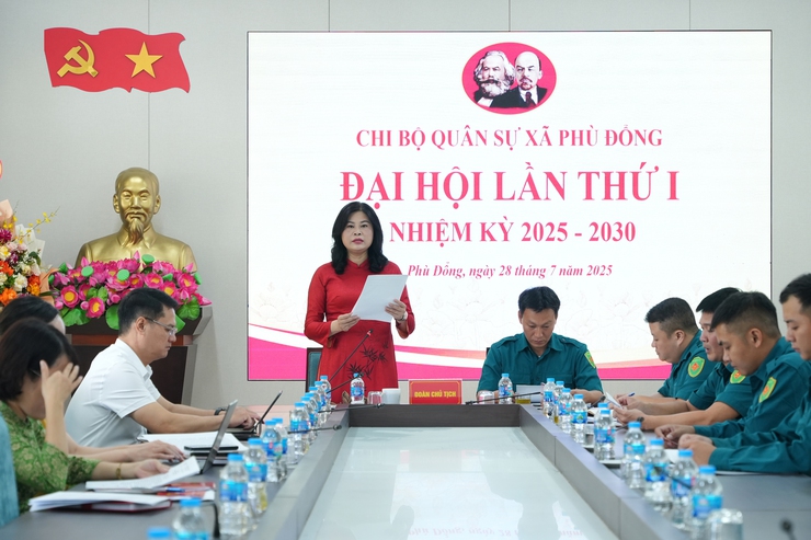 Đại hội Chi bộ Quân sự xã Phù Đổng lần thứ I, nhiệm kỳ 2025 - 2030 thành công tốt đẹp- Ảnh 3.