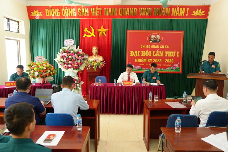 Đại hội Chi bộ Quân sự xã Thanh Oai lần thứ I, nhiệm kỳ 2025 – 2030: Dấu mốc quan trọng trong công tác xây dựng lực lượng vũ trang địa phương- Ảnh 1.