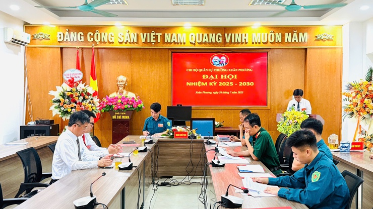 Đại hội Chi bộ Quân sự phường Xuân Phương Lần thứ I, nhiệm kỳ 2025 – 2030: Dấu mốc quan trọng trong công tác xây dựng lực lượng vũ trang địa phương.- Ảnh 6.