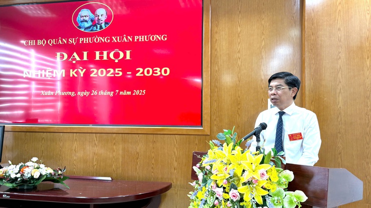 Đại hội Chi bộ Quân sự phường Xuân Phương Lần thứ I, nhiệm kỳ 2025 – 2030: Dấu mốc quan trọng trong công tác xây dựng lực lượng vũ trang địa phương.- Ảnh 5.