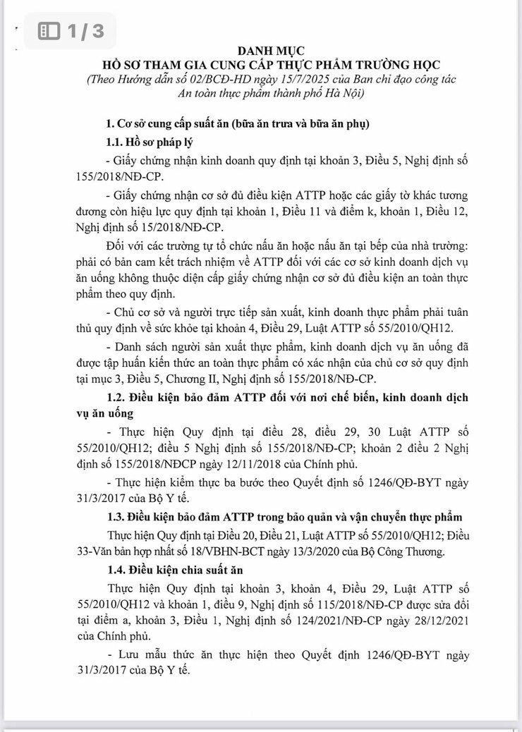 THÔNG BÁO: Đăng ký tham gia cung cấp thực phẩm phục vụ cho Trường học trên địa bàn phường Tương Mai, thành phố Hà Nội- Ảnh 2.