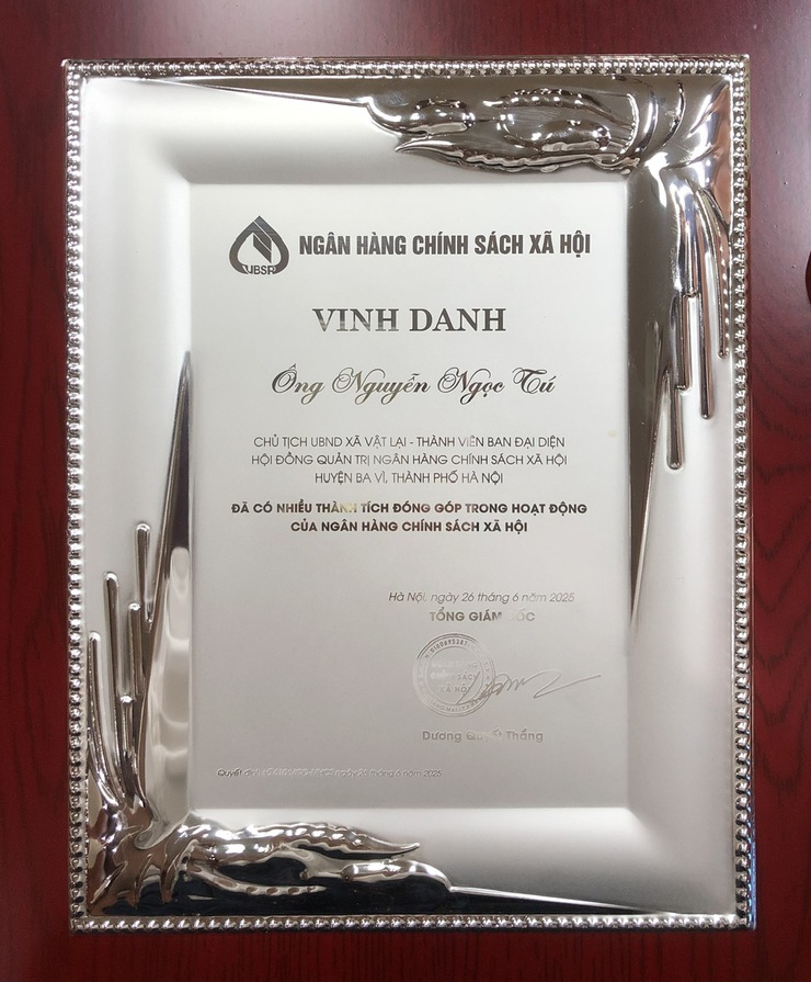 Ngân hàng chính sách xã hội tặng vinh danh đồng chí Nguyễn Ngọc Tú – Chủ tịch UBND xã Bất Bạt- Ảnh 2.