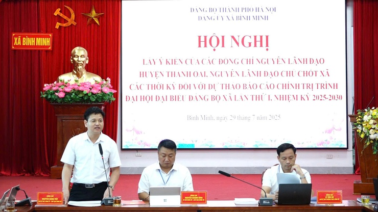 Bình Minh:  Lấy ý kiến góp ý của các đồng chí nguyên lãnh đạo vào dự thảo văn kiện trình Đại hội- Ảnh 2.
