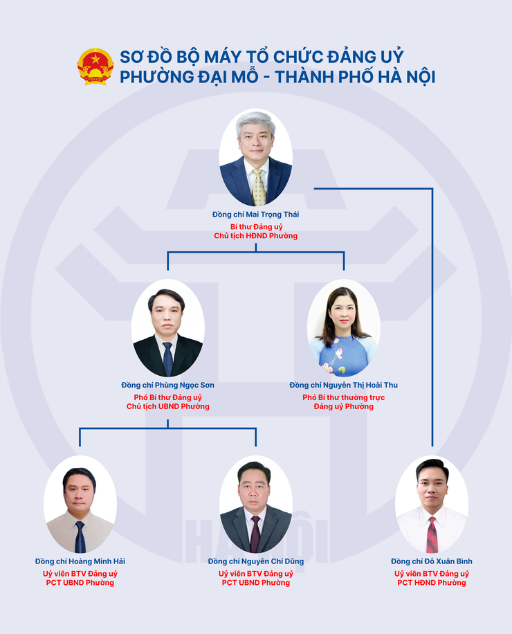 SƠ ĐỒ BỘ MÁY TỔ CHỨC ĐẢNG UỶ PHƯỜNG ĐẠI MỖ - THÀNH PHỐ HÀ NỘI- Ảnh 1.